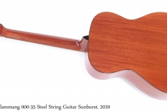 Flammang 000-35 Steel String Guitar Sunburst, 2020 Full Rear View
