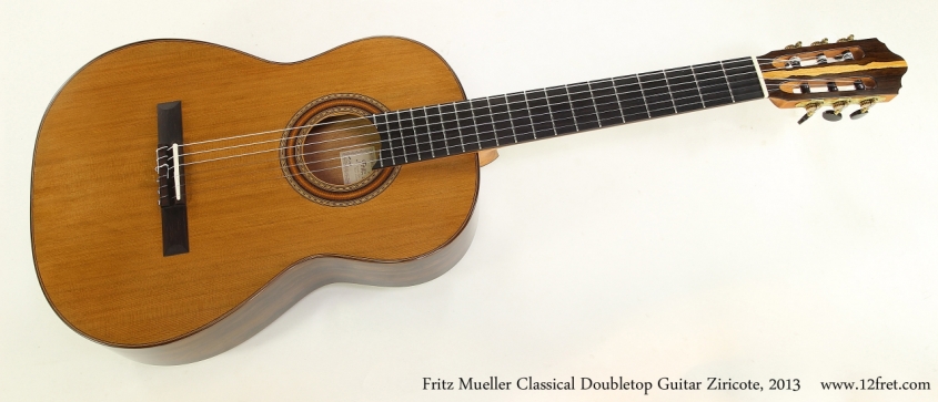 Fritz Mueller Classical Doubletop Guitar Ziricote, 2013  Full Front VIew