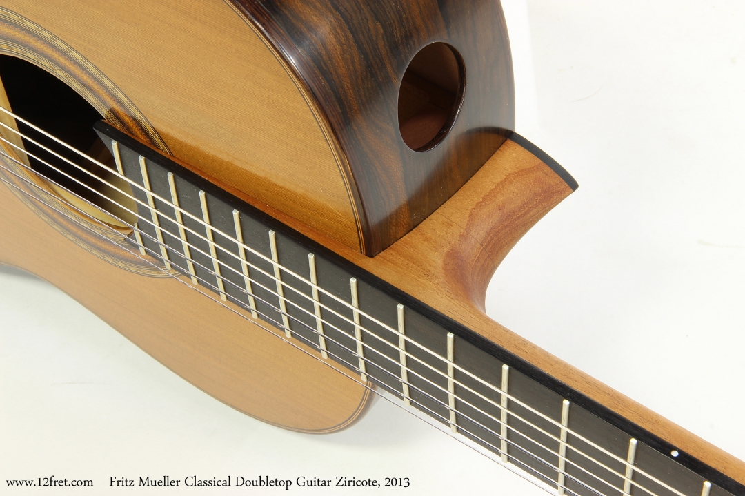 Fritz Mueller Classical Doubletop Guitar Ziricote, 2013  Elevated FIngerboard View