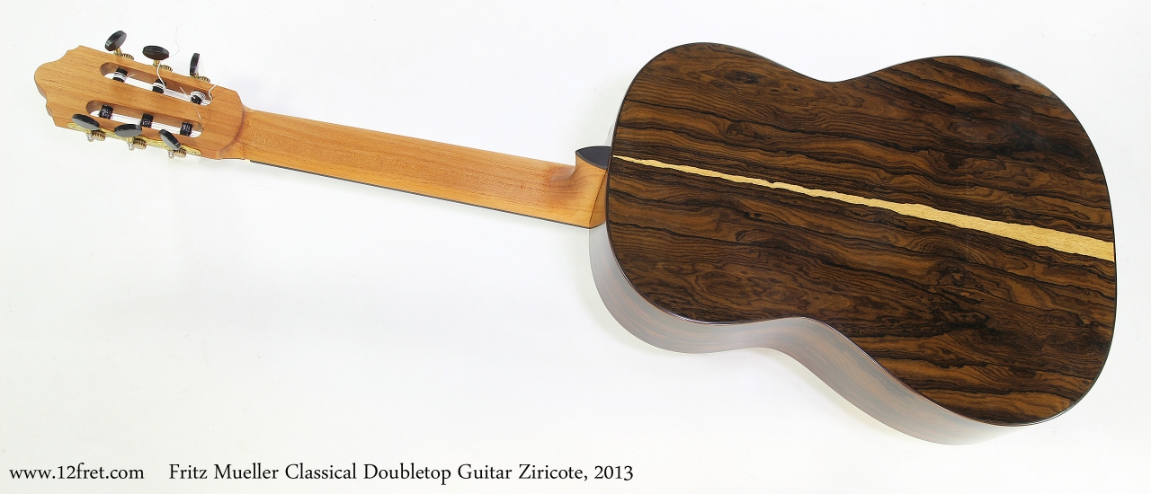Fritz Mueller Classical Doubletop Guitar Ziricote, 2013  Full Rear View