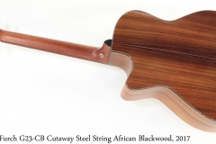 Furch G23-CB Cutaway Steel String African Blackwood, 2017 Full Rear View