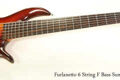 Furlanetto 6 String F Bass Sunburst, 1989   Full Rear VIew