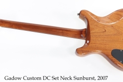 Gadow Custom DC Set Neck Sunburst, 2007 Full Rear View