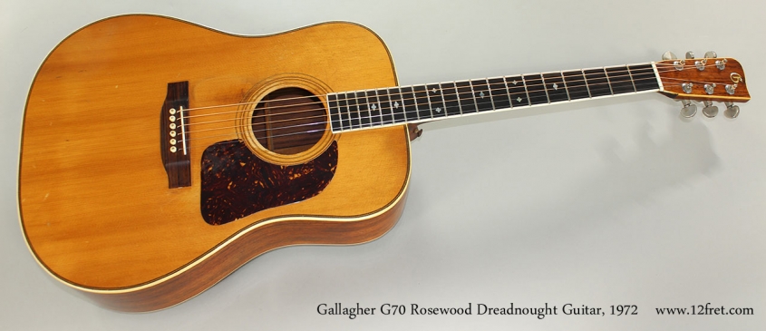 Gallagher G70 Rosewood Dreadnought Guitar, 1972 Full Front View