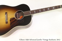 Gibson 1936 Advanced Jumbo Vintage Sunburst, 2013 Full Front View