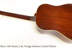 Gibson 1942 Banner J-45, Vintage Sunburst Limited Edition Full Rear View