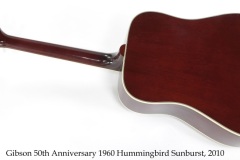 Gibson 50th Anniversary 1960 Hummingbird Sunburst, 2010 Full Rear View