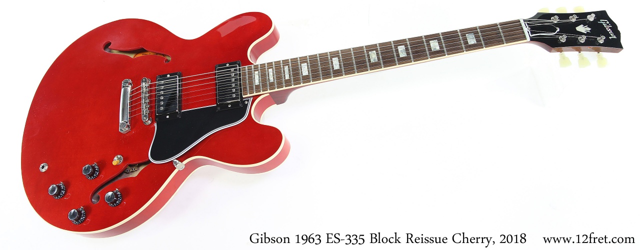Gibson 1963 ES335 Block Reissue Cherry, 2018 | www.12fret.com