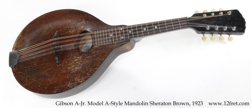 Gibson A-Jr. Model A-Style Mandolin Sheraton Brown, 1923 Full Front View