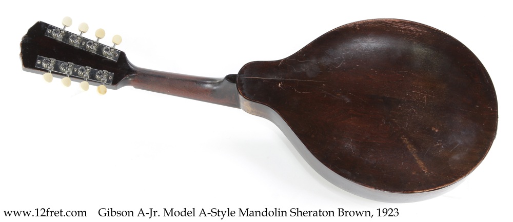 Gibson A-Jr. Model A-Style Mandolin Sheraton Brown, 1923 Full Rear View