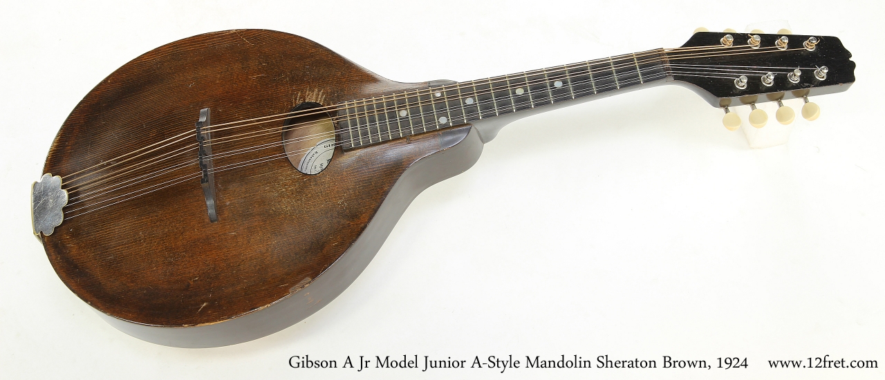 Gibson A Jr Model Junior A-Style Mandolin Sheraton Brown, 1924   Full Front View