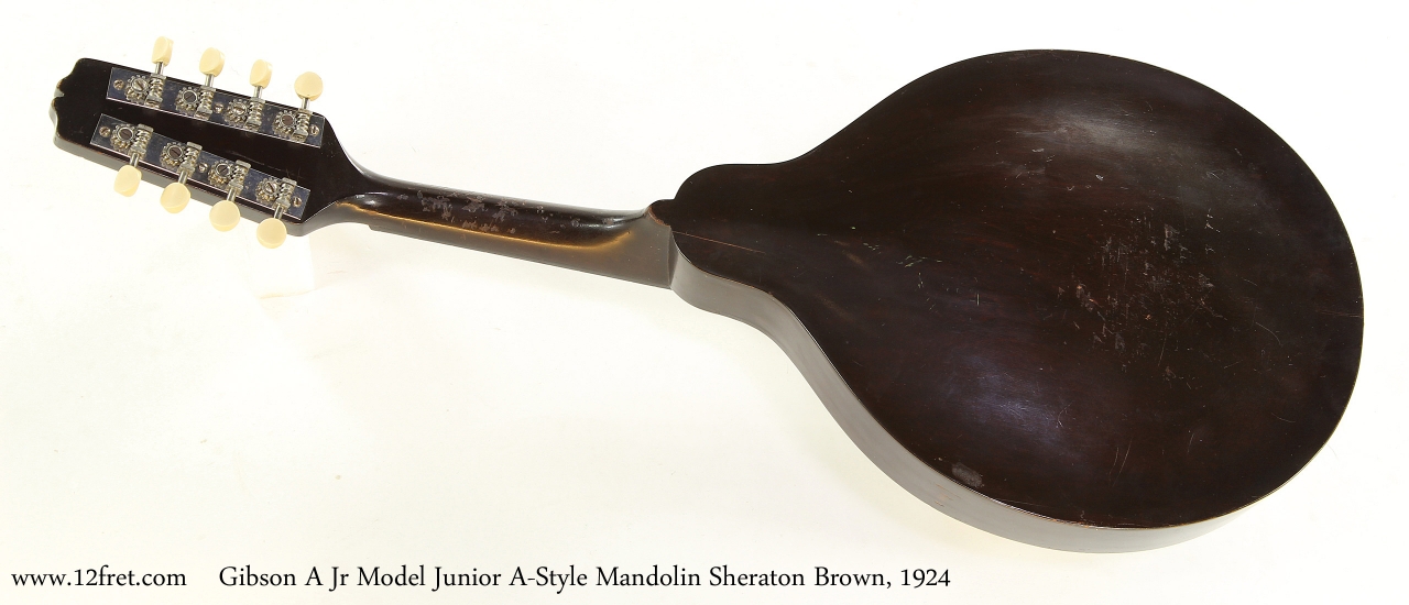 Gibson A Jr Model Junior A-Style Mandolin Sheraton Brown, 1924   Full Rear View