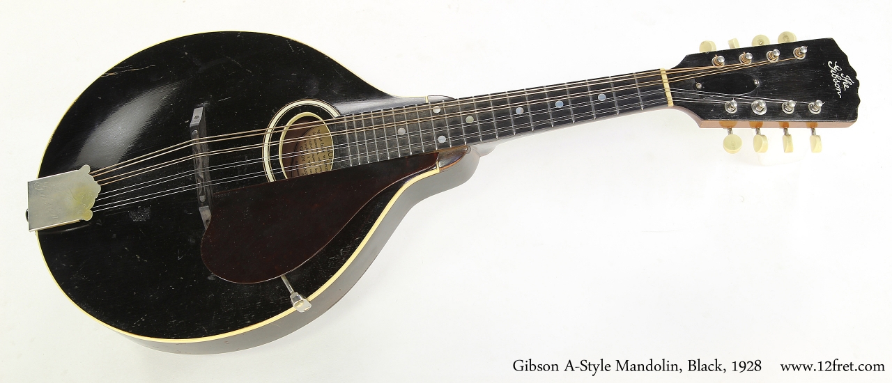 Gibson A-Style Mandolin, Black, 1928  Full Rear View