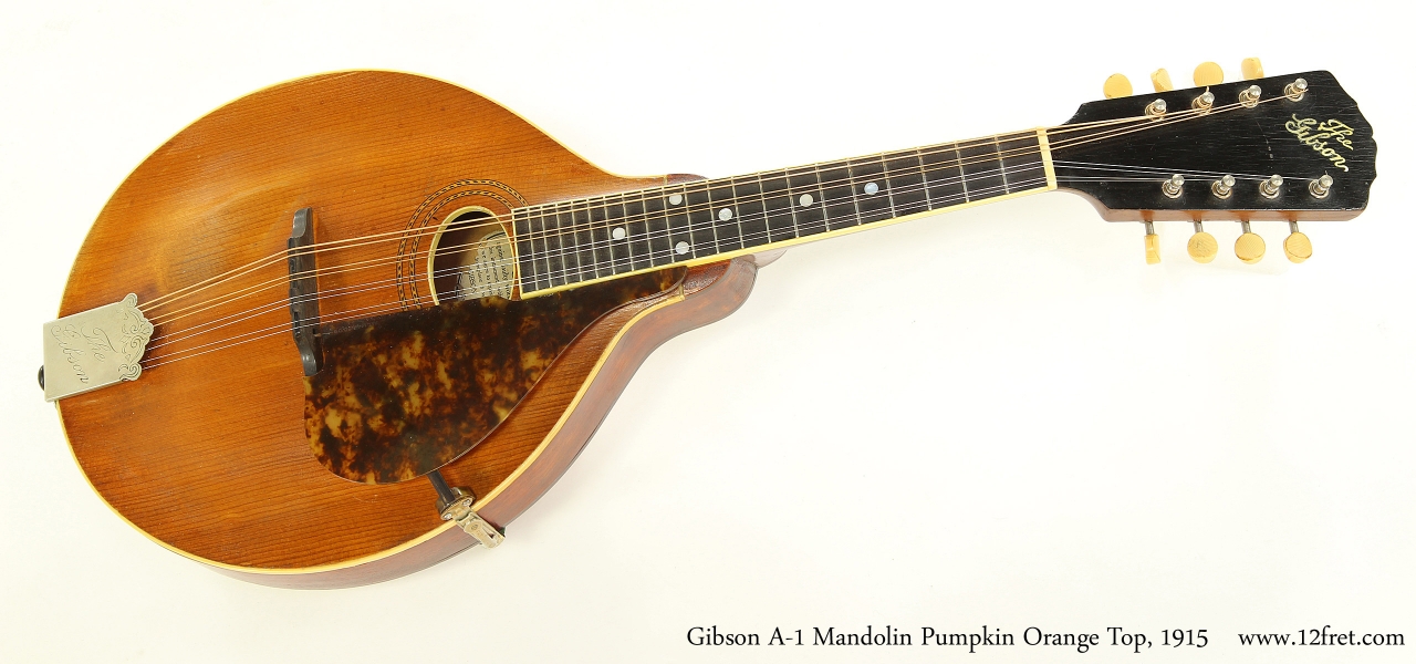 Gibson A-1 Mandolin Pumpkin Orange Top, 1915  Full Front View