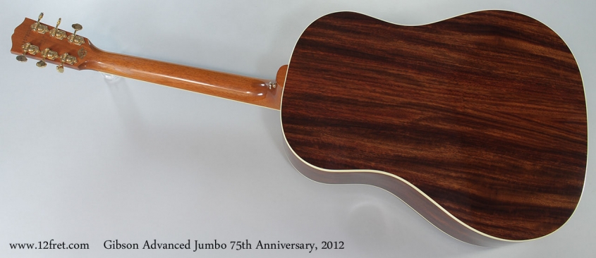 Gibson Advanced Jumbo 75th Anniversary, 2012 Full Rear View
