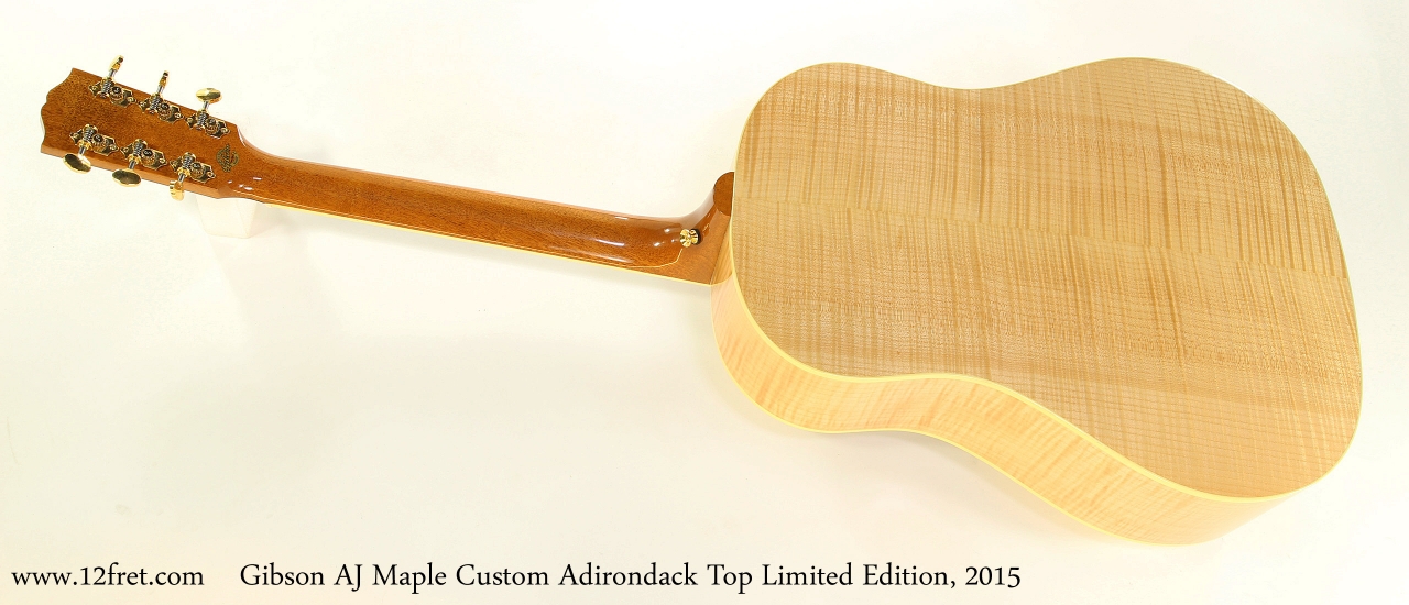 Gibson AJ Maple Custom Adirondack Top Limited Edition, 2015   Full Rear View