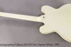 Autographed Gibson ES-335 Dot Alpine White, 1991 Full Rear View