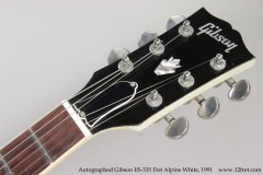Autographed Gibson ES-335 Dot Alpine White, 1991 Head Front View