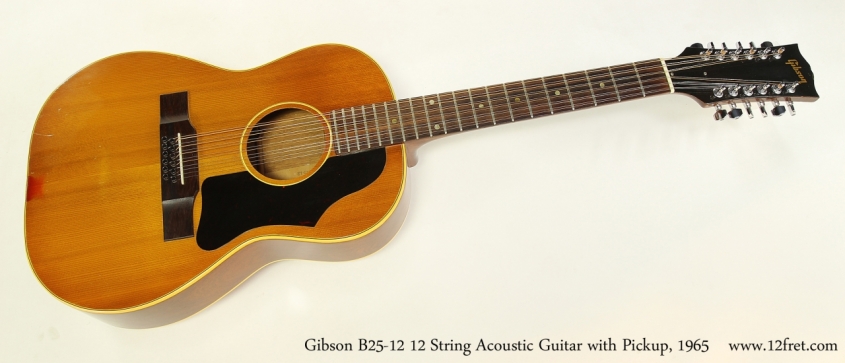 Gibson B25-12 12 String Acoustic Guitar with Pickup, 1965  Full Front View