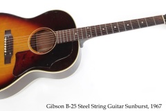 Gibson B-25 Steel String Guitar Sunburst, 1967 Full Front View