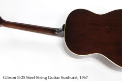 Gibson B-25 Steel String Guitar Sunburst, 1967 Full Rear View