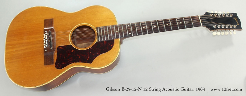 Gibson B-25-12-N 12 String Acoustic Guitar, 1963 Full Front View