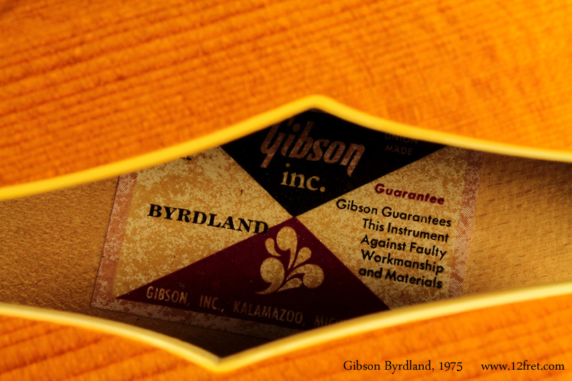 Gibson Byrdland 1975  label 2