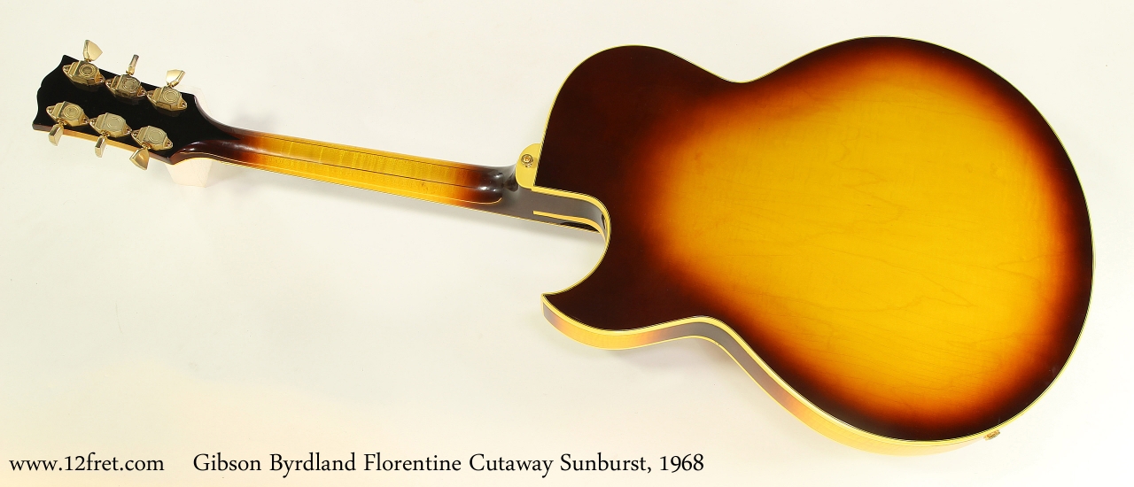 Gibson Byrdland Florentine Cutaway Sunburst, 1968   Full Rear View