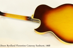 Gibson Byrdland Florentine Cutaway Sunburst, 1968   Full Rear View