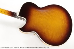 Gibson Byrdland Archtop Electric Sunburst, 2001 Back View