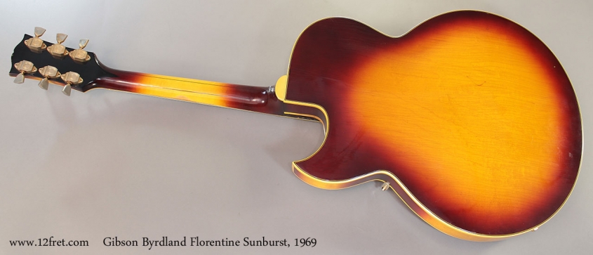 Gibson Byrdland Florentine Sunburst, 1969 full rear view