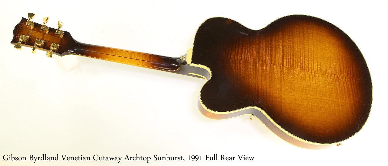 Gibson Byrdland Venetian Cutaway Archtop Sunburst, 1991 Full Rear View