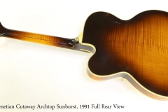 Gibson Byrdland Venetian Cutaway Archtop Sunburst, 1991 Full Rear View