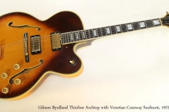 Gibson Byrdland Thinline Archtop with Venetian Cutaway Sunburst, 1975 Full Front View