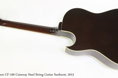 Gibson CF-100 Cutaway Steel String Guitar Sunburst, 2015  Full Rear View