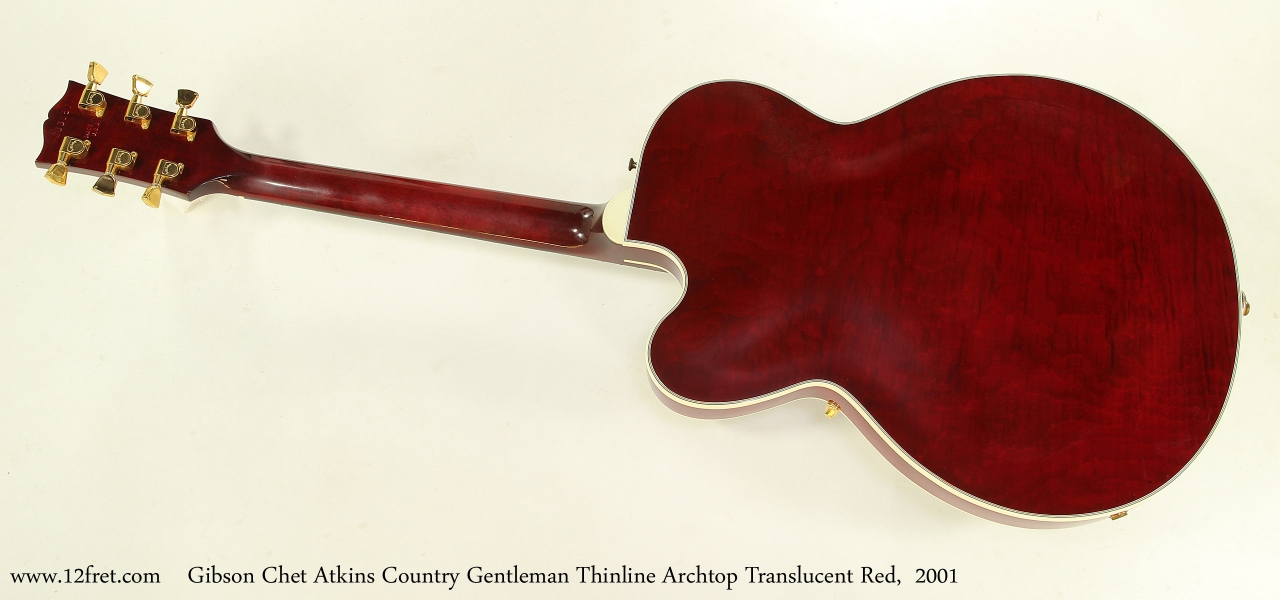 Gibson Chet Atkins Country Gentleman Thinline Archtop Translucent Red,  2001  Full Rear View