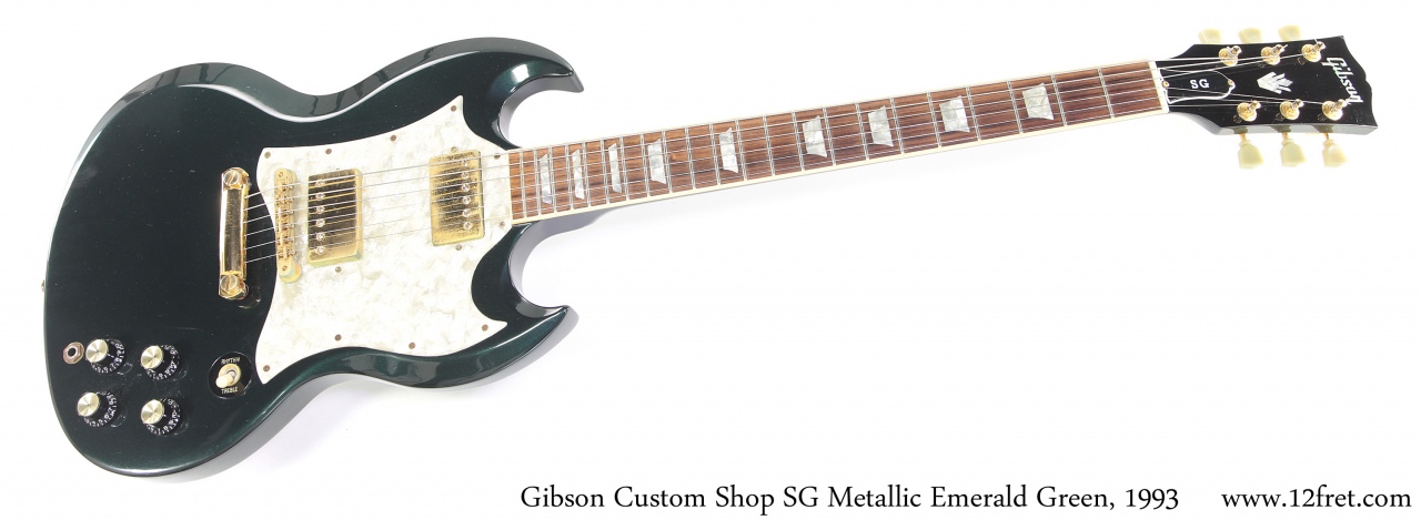 Gibson Custom Shop SG Metallic Emerald Green, 1993 Full Front View