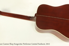 Gibson Custom Shop Songwriter Performer Limited Sunburst, 2012  Full Rear View
