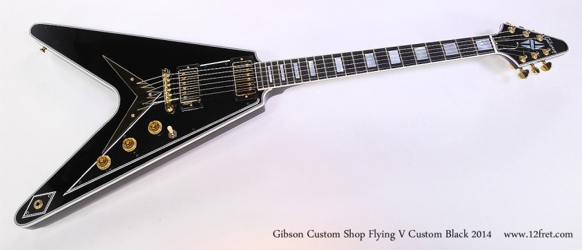 Gibson Custom Shop Flying V Custom Black 2014 Full Front View