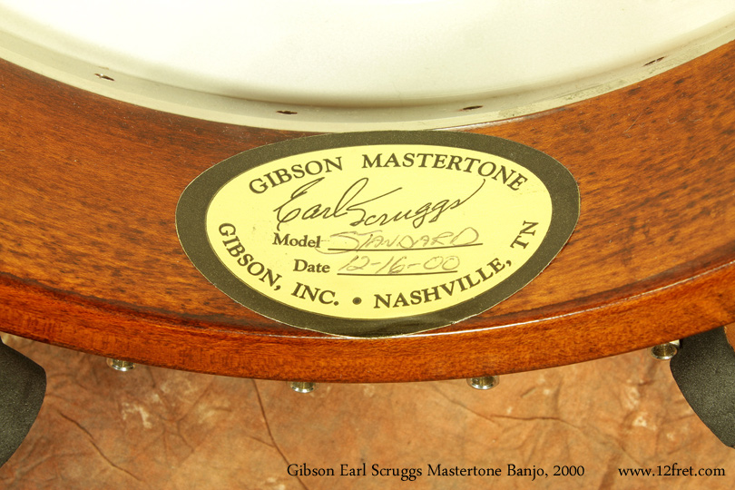 Gibson Earl Scruggs Standard Mastertone Banjo 2000 label