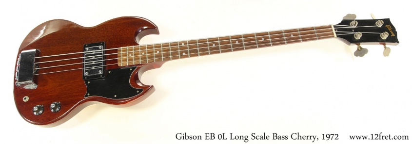 Gibson EB 0L Long Scale Bass Cherry, 1972 Full Front View