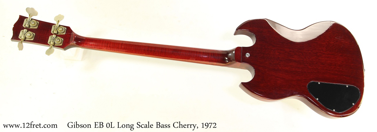 Gibson EB 0L Long Scale Bass Cherry, 1972 Full Rear View