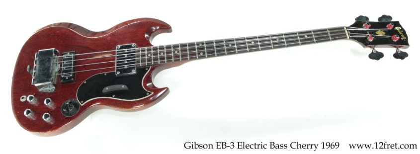 Gibson EB-3 Electric Bass Cherry 1969 Full Front View