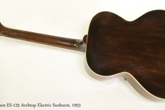 Gibson ES-125 Archtop Electric Sunburst, 1953 Full Rear View