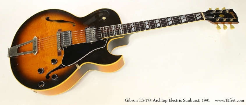 Gibson ES-175 Archtop Electric Sunburst, 1991  Full Front VIew