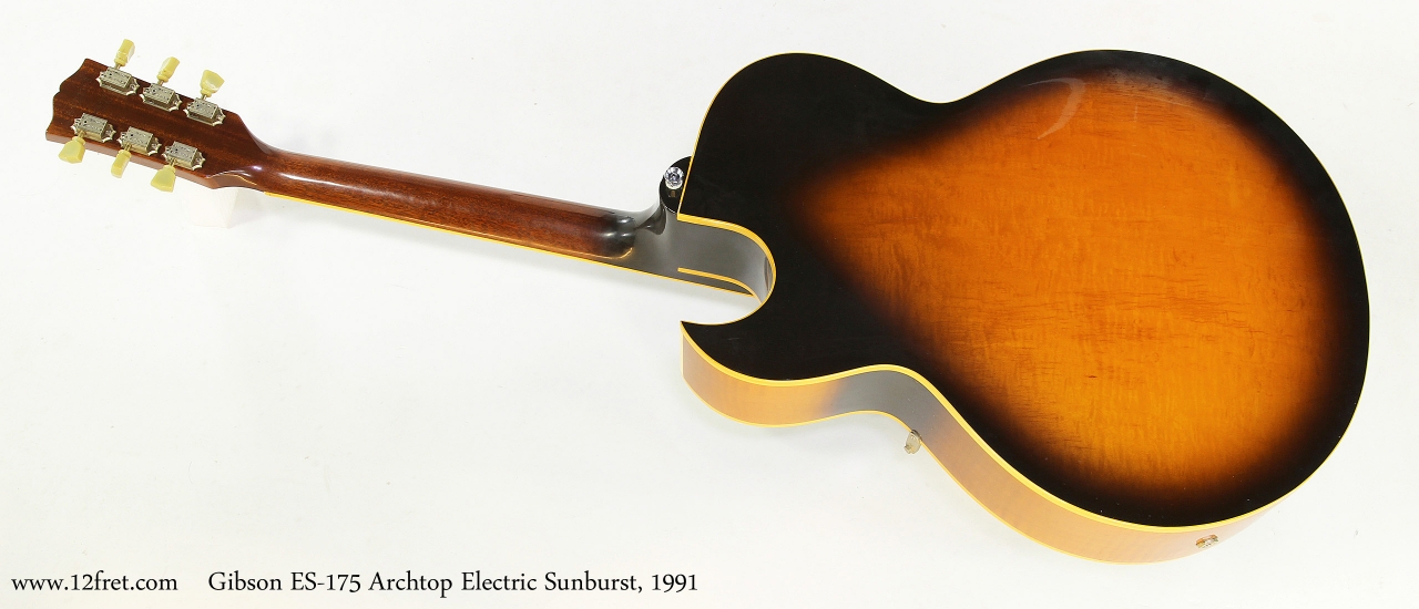 Gibson ES-175 Archtop Electric Sunburst, 1991  Full Rear View