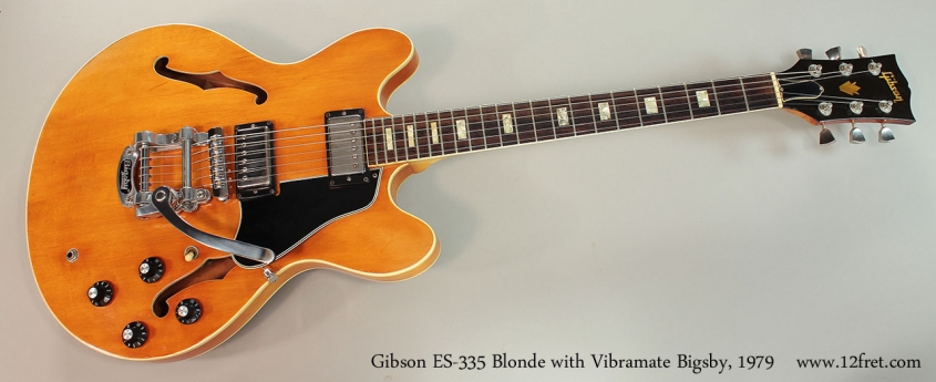 Gibson ES-335 Blonde with Vibramate Bigsby, 1979 Full Front VIew