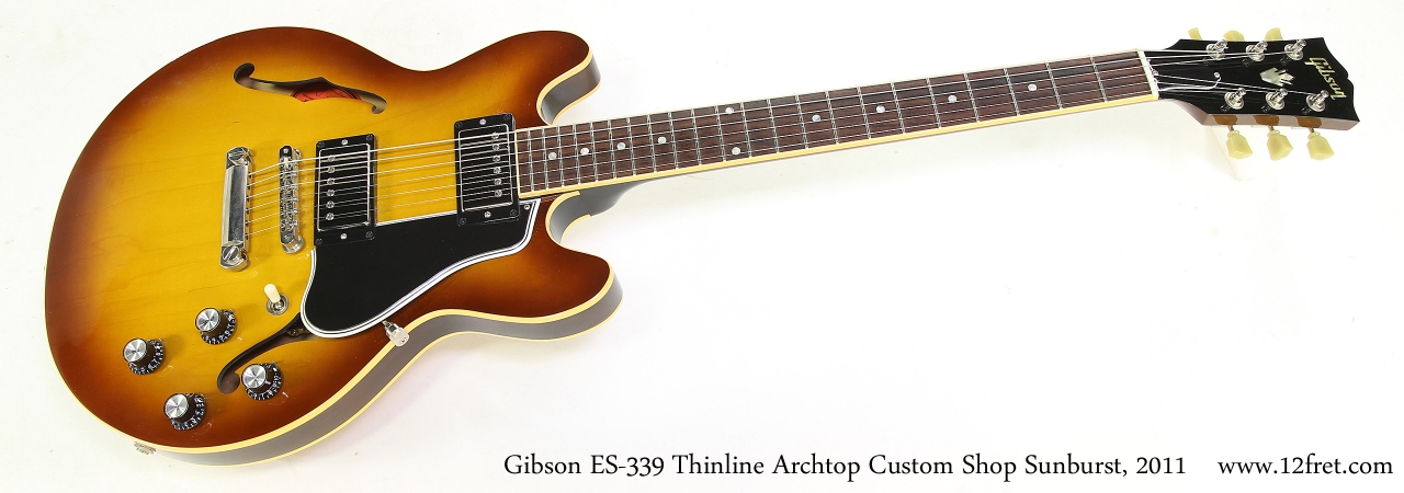 Gibson ES-339 Thinline Archtop Custom Shop Sunburst, 2011  Full Front View