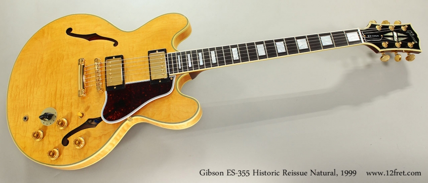 Gibson ES-355 Historic Reissue Natural, 1999 Full Front View