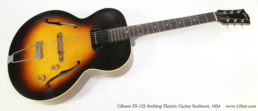 Gibson ES-125 Archtop Electric Guitar Sunburst, 1954   Full Front View
